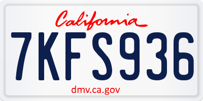 CA license plate 7KFS936