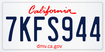 CA license plate 7KFS944