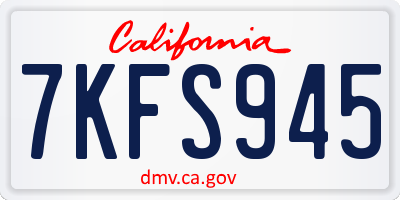 CA license plate 7KFS945