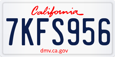 CA license plate 7KFS956