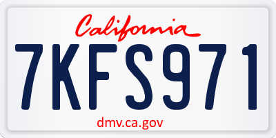CA license plate 7KFS971