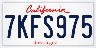 CA license plate 7KFS975
