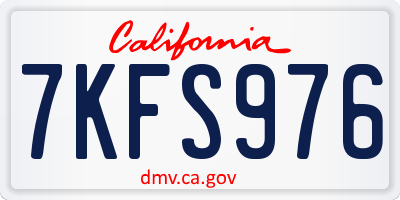 CA license plate 7KFS976