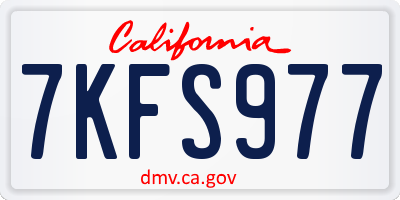 CA license plate 7KFS977