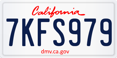 CA license plate 7KFS979