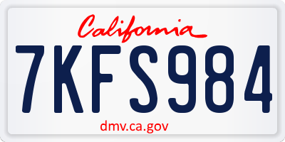 CA license plate 7KFS984
