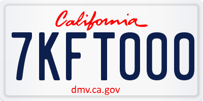 CA license plate 7KFT000