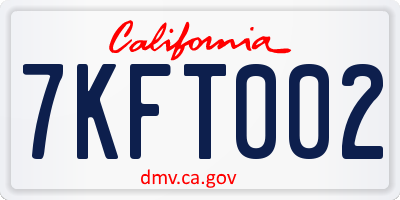 CA license plate 7KFT002