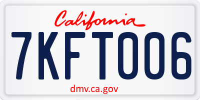 CA license plate 7KFT006