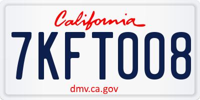 CA license plate 7KFT008