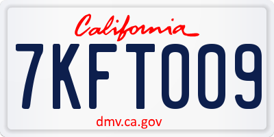 CA license plate 7KFT009