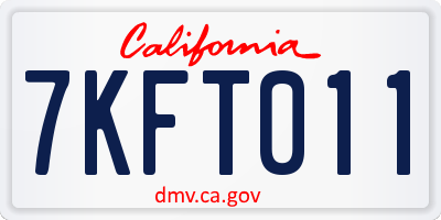 CA license plate 7KFT011