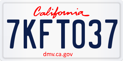 CA license plate 7KFT037