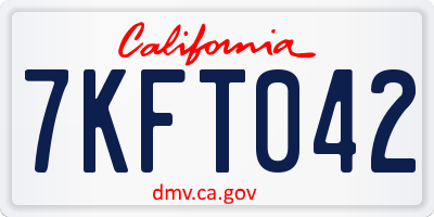 CA license plate 7KFT042