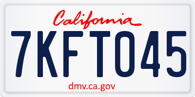 CA license plate 7KFT045