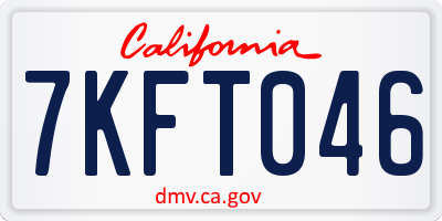 CA license plate 7KFT046