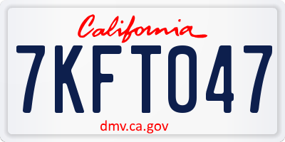 CA license plate 7KFT047