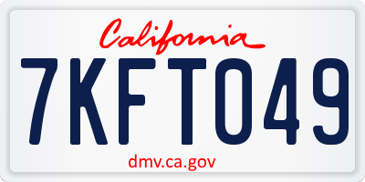 CA license plate 7KFT049
