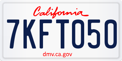 CA license plate 7KFT050