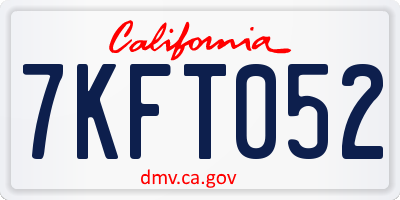 CA license plate 7KFT052