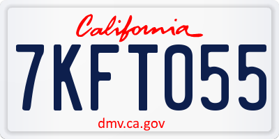 CA license plate 7KFT055