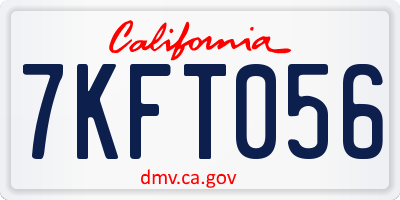 CA license plate 7KFT056