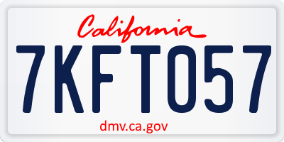 CA license plate 7KFT057