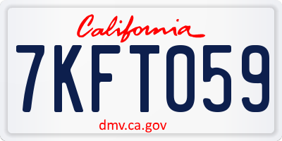 CA license plate 7KFT059