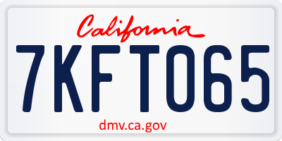 CA license plate 7KFT065