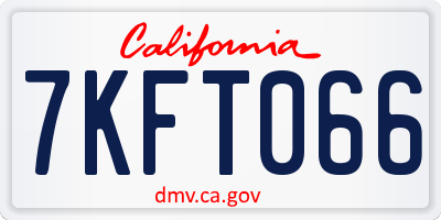 CA license plate 7KFT066