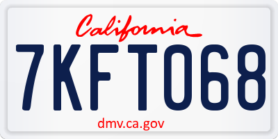 CA license plate 7KFT068