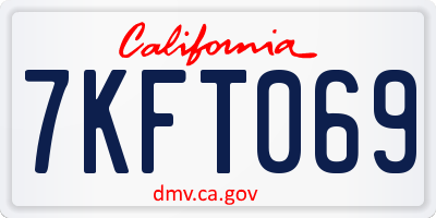 CA license plate 7KFT069