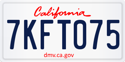 CA license plate 7KFT075