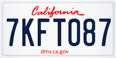CA license plate 7KFT087