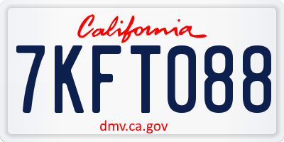 CA license plate 7KFT088