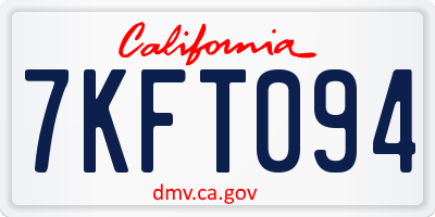 CA license plate 7KFT094