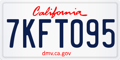 CA license plate 7KFT095