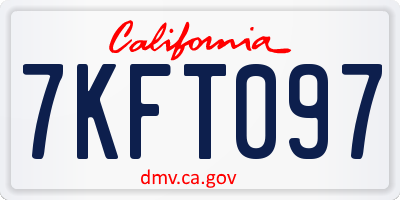CA license plate 7KFT097