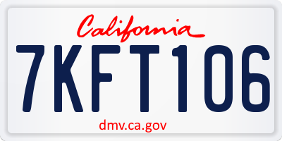 CA license plate 7KFT106