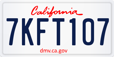 CA license plate 7KFT107