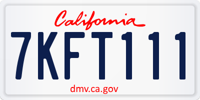 CA license plate 7KFT111