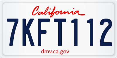 CA license plate 7KFT112
