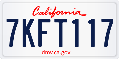 CA license plate 7KFT117