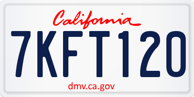CA license plate 7KFT120