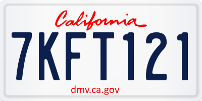CA license plate 7KFT121