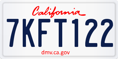 CA license plate 7KFT122