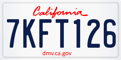 CA license plate 7KFT126
