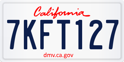 CA license plate 7KFT127