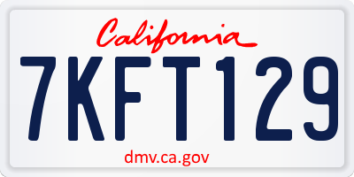 CA license plate 7KFT129