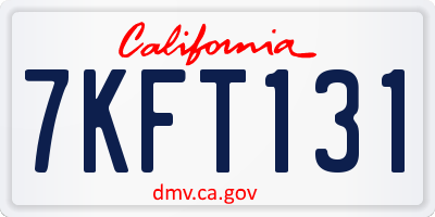 CA license plate 7KFT131
